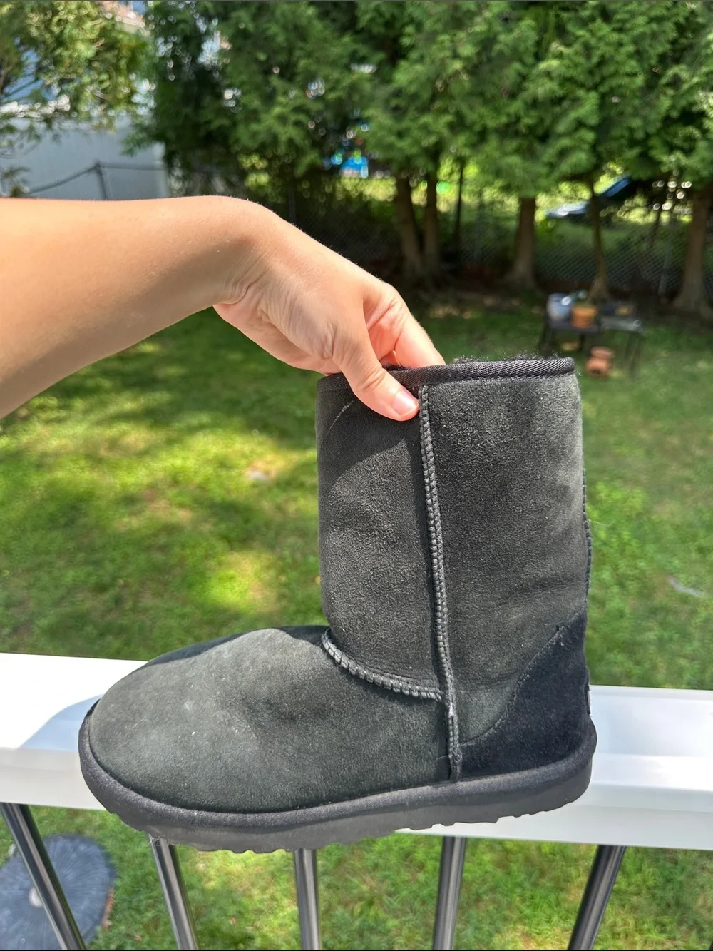 UGG Classic Short Black Suede Winter Boots